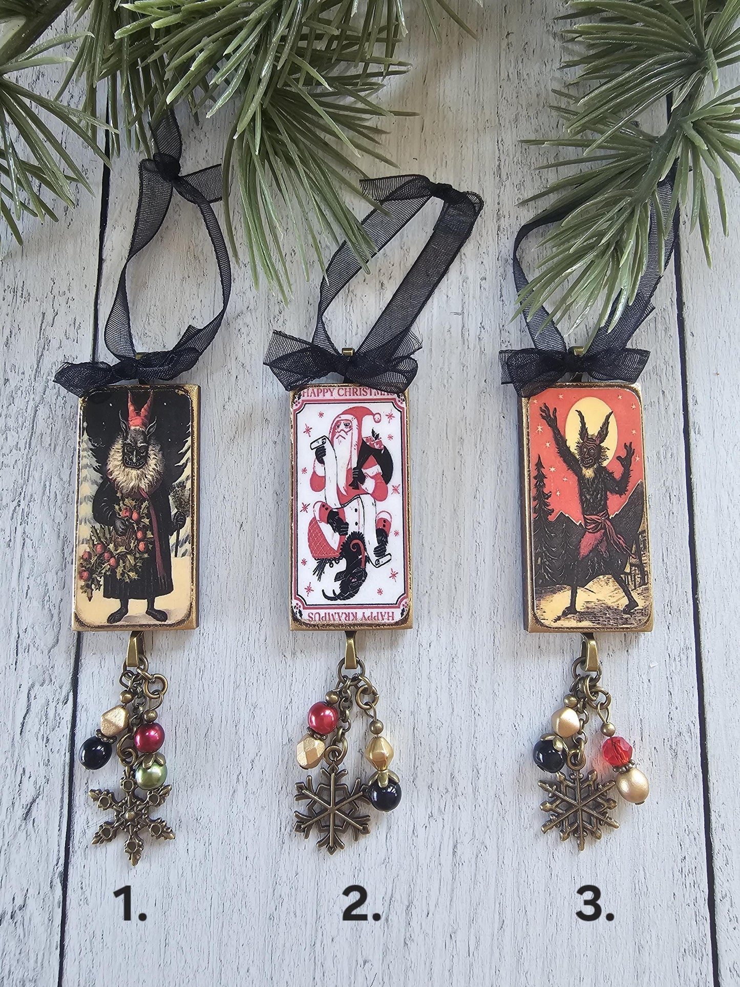Handmade Krampus Christmas Horror Ornaments