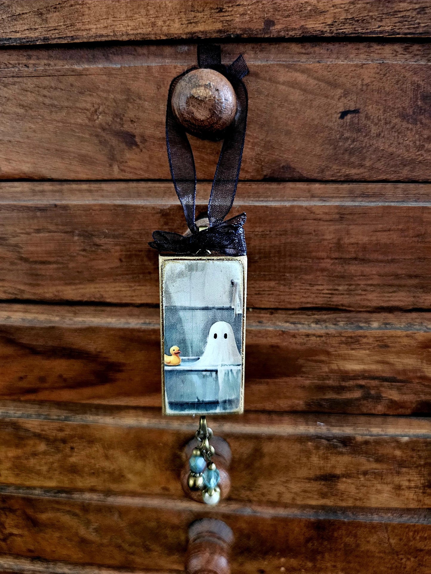 Whimsical Ghost in Bath Halloween Ornament