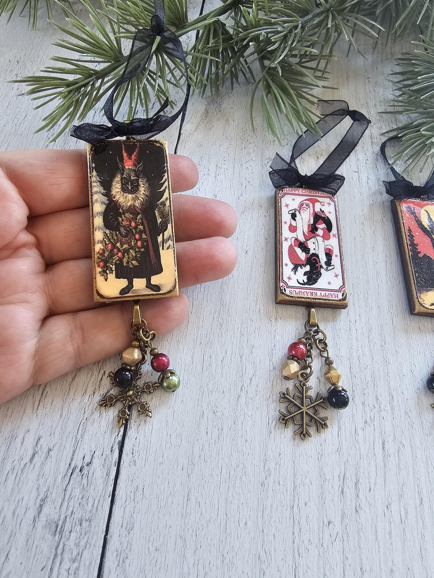 Handmade Krampus Christmas Horror Ornaments