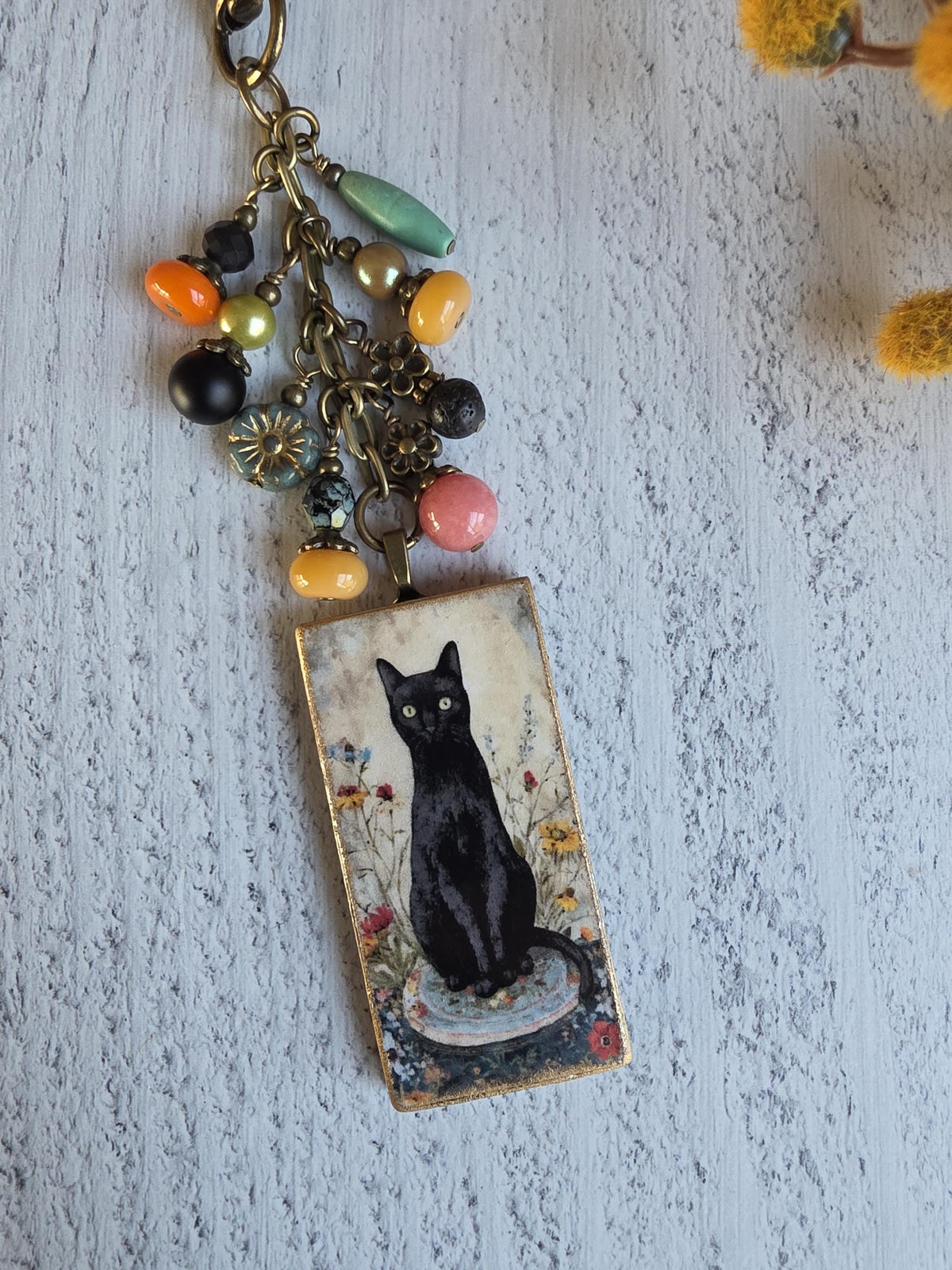 Black Cat Bag Charm, Cute Kitty Purse Flair