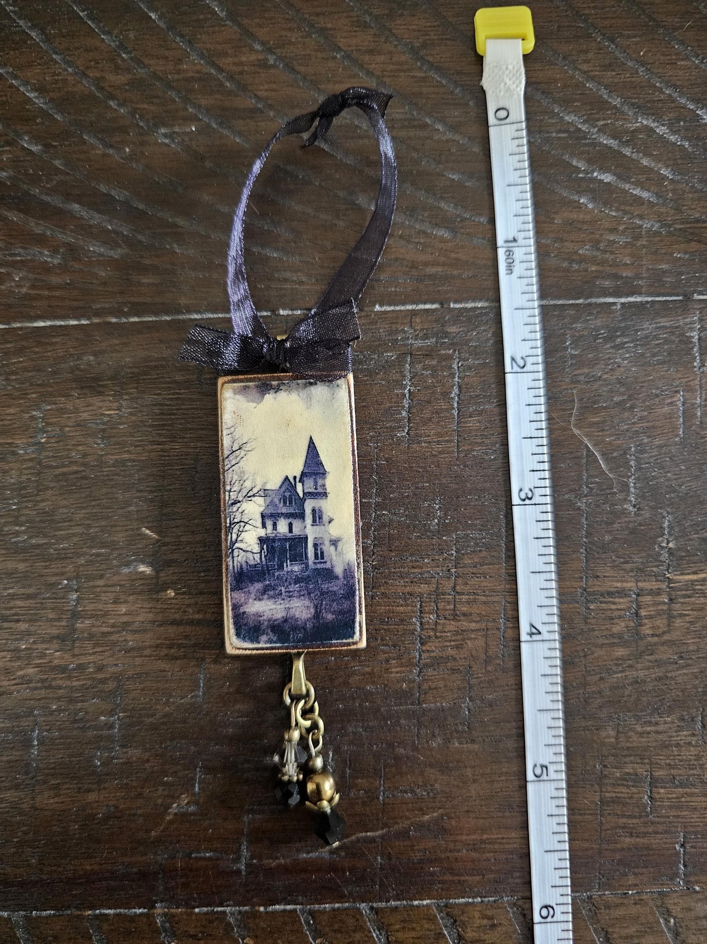 Creepy Derelict House Halloween Ornament, Spooky Decor