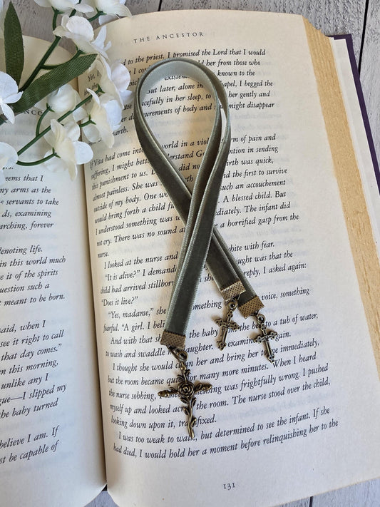 Multi-strand Bookmark for Bible, Customize Your Personal Study Aid With Cross Charms, Color, Number and Length of Ribbons