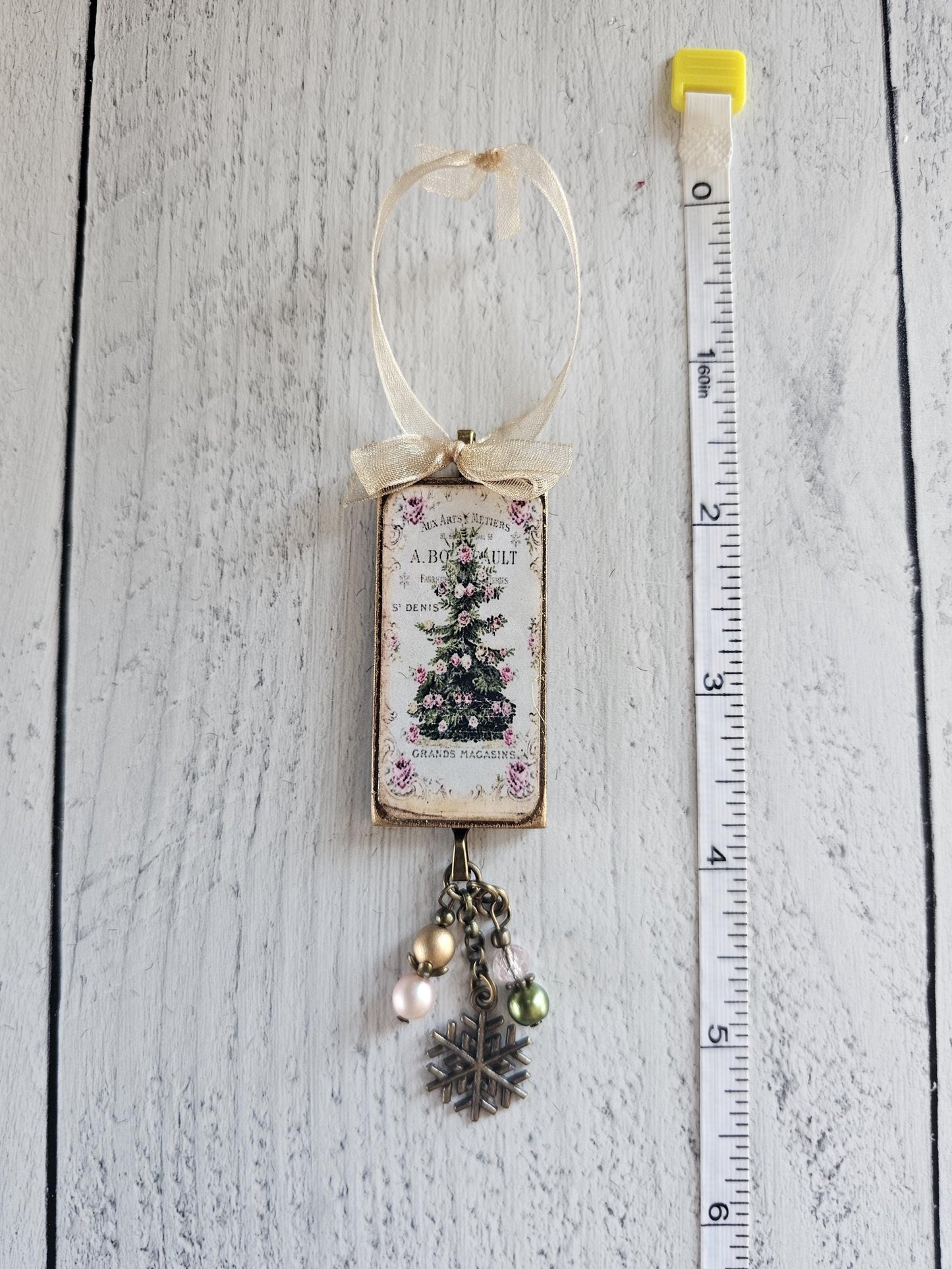 Set of Three Handmade Pink Santa, Christmas Tree Ornaments, Buy 3 or Singles