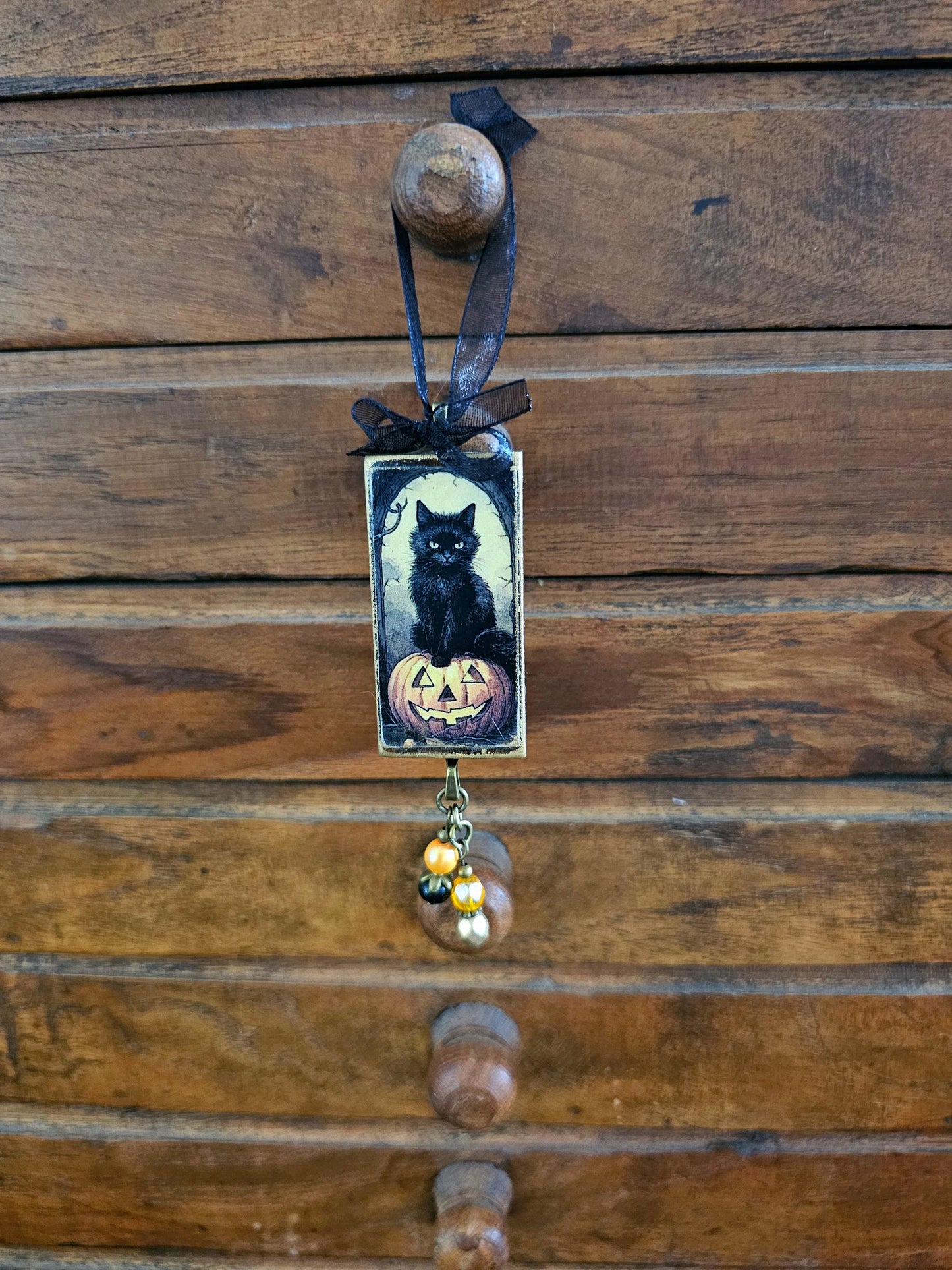 Black Cat Ornament, Halloween Themed Decor