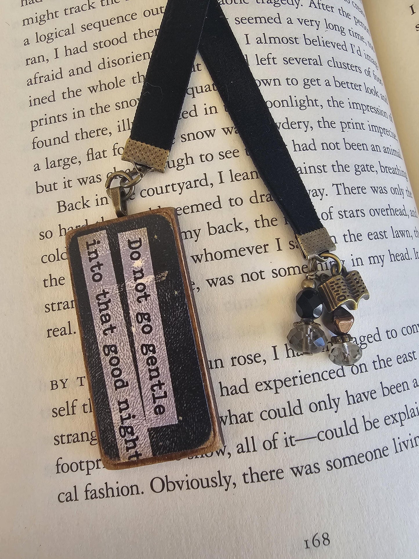 Unique Literary Gift: Your Choice of Literary Quote Bookmark with Antique-style Book Charm for Bibliophiles