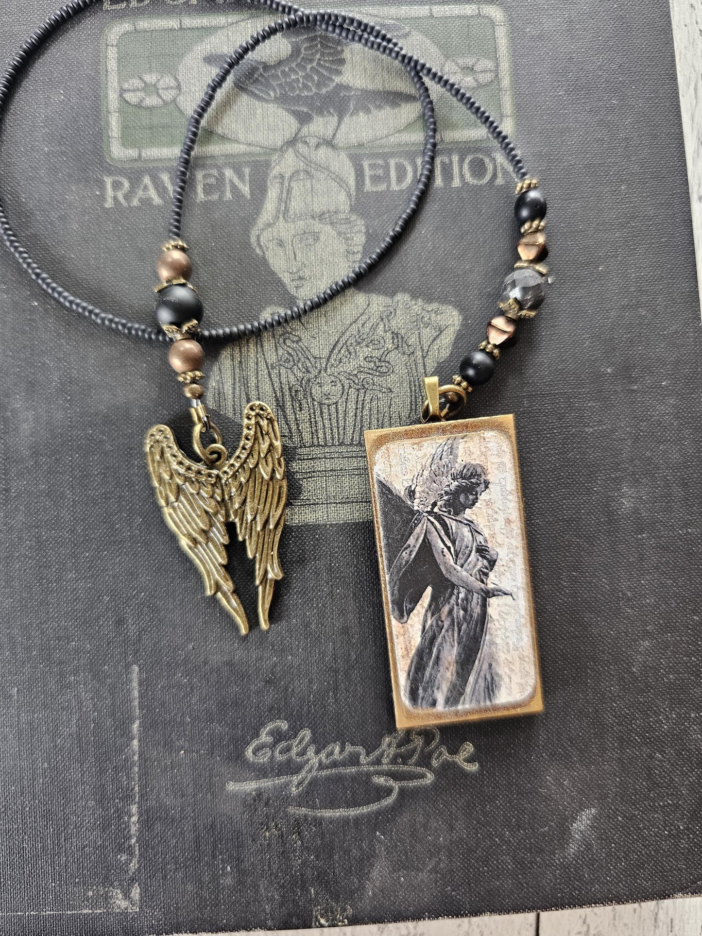 Archangel Bookmark, Concrete Angel, Gothic Grave Marker Bookmark, Reader Gift