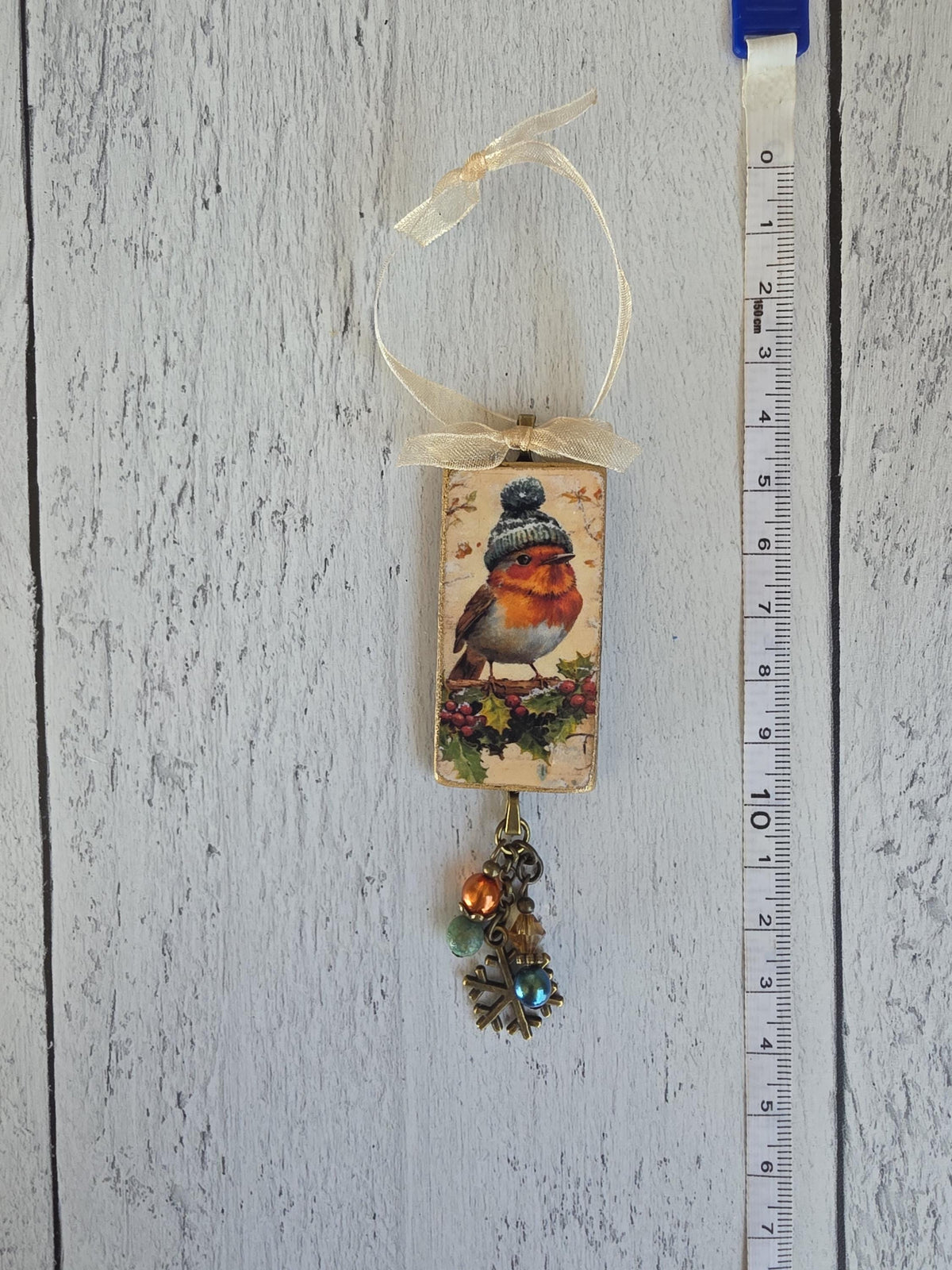 Handmade Whimsical Birds With Hats Christmas Ornaments