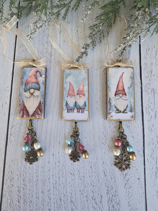 Handmade Winter Gnome Christmas Ornaments