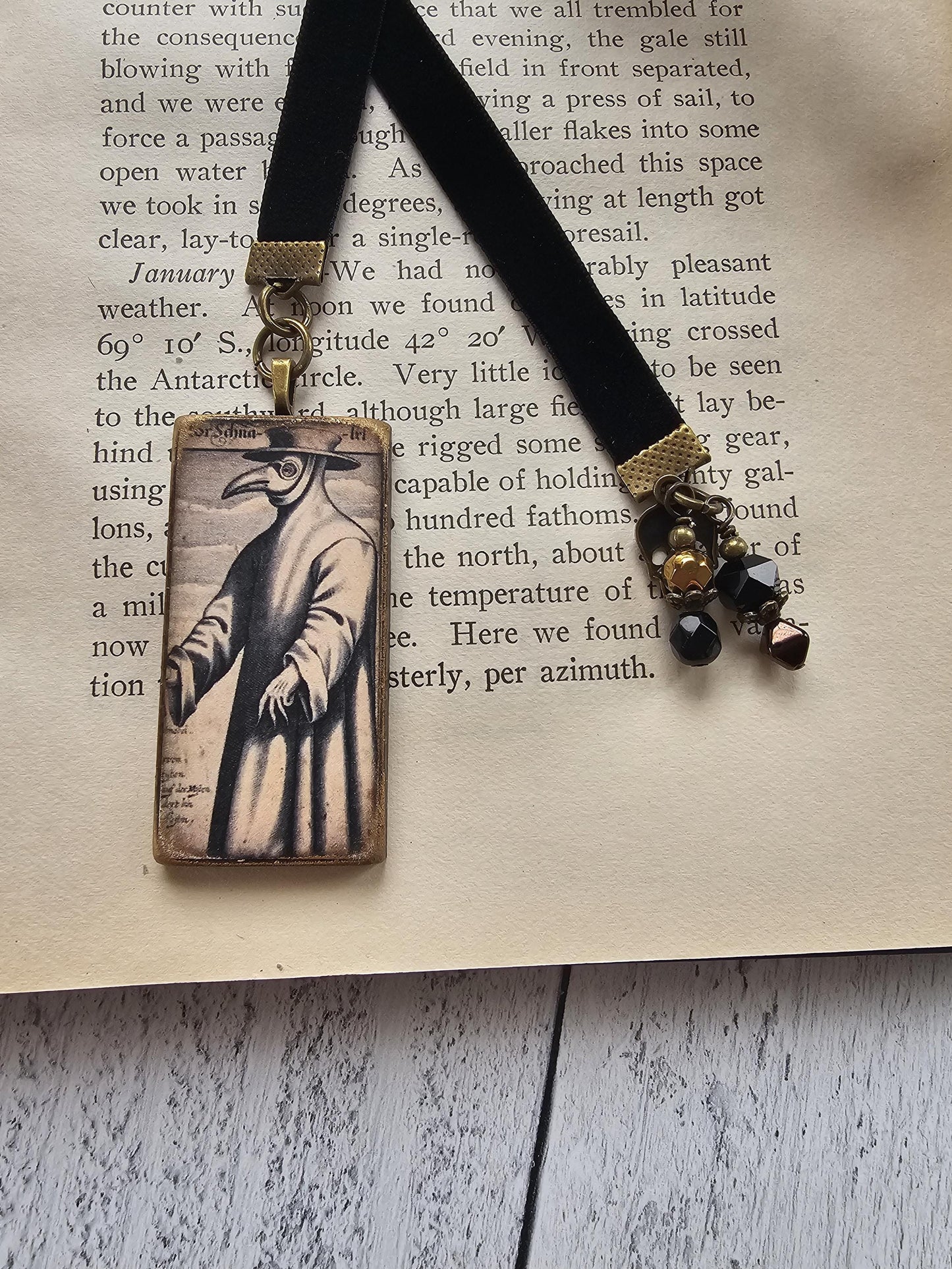 Memento Mori Bookmark, Plague Doctor Reader Gift, Gothic Bookmark, Teacher Gift,