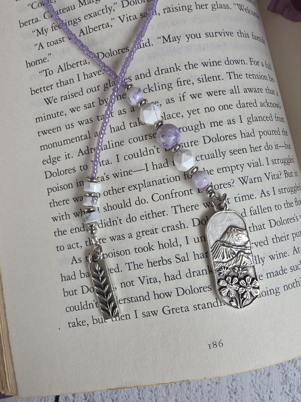 Gemstone Bookmark with Lavender Jasper Beads Makes a Unique Reader Gift