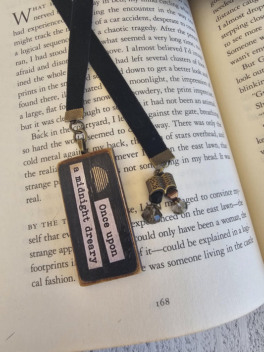 Unique Literary Gift: Your Choice of Literary Quote Bookmark with Antique-style Book Charm for Bibliophiles
