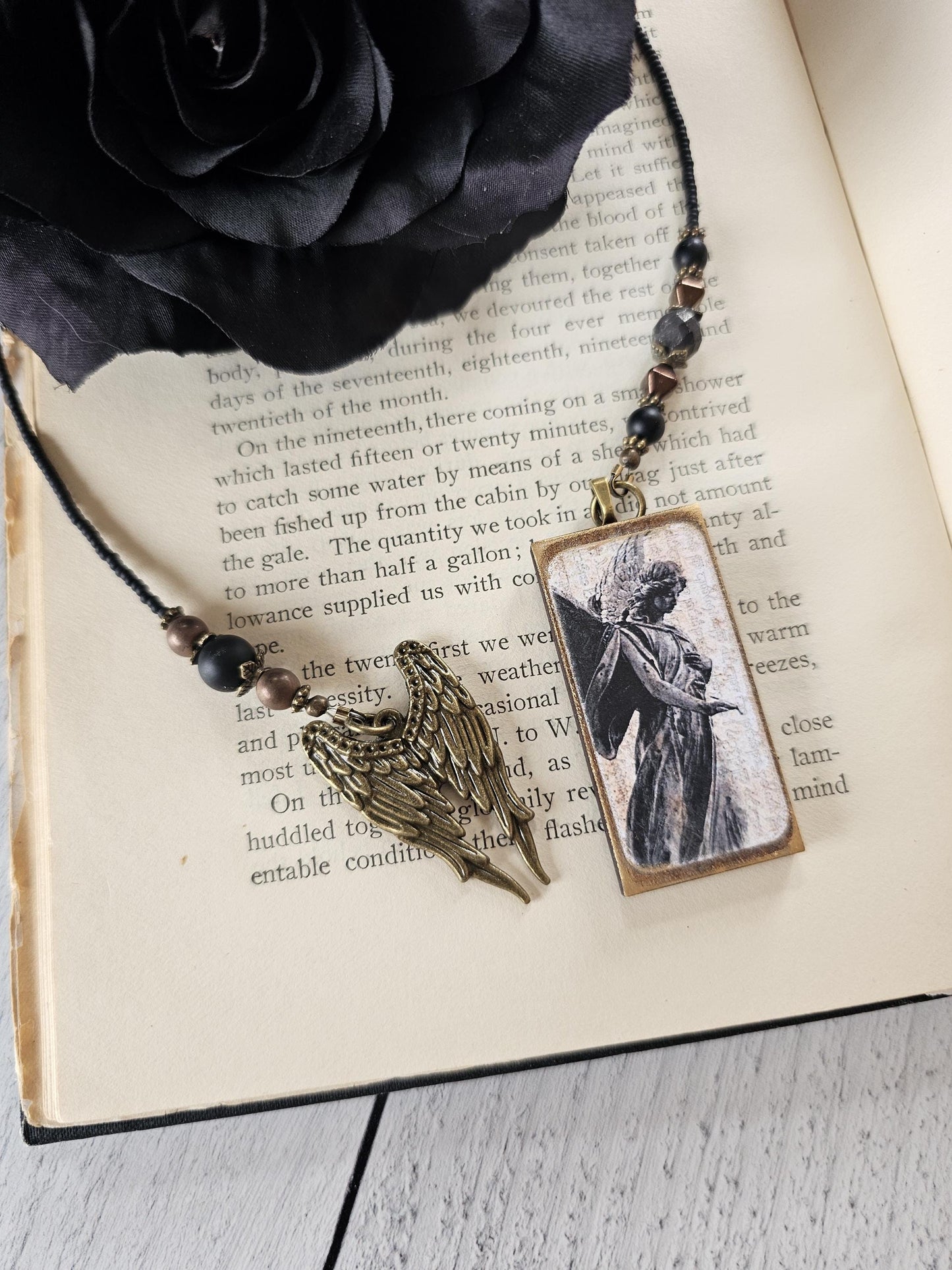 Archangel Bookmark, Concrete Angel, Gothic Grave Marker Bookmark, Reader Gift