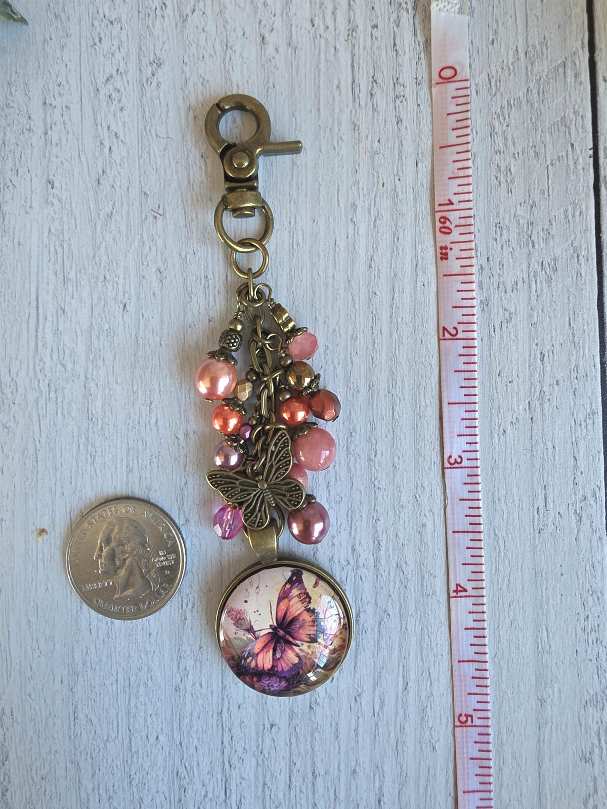 Butterfly Bag Charm, Beaded Purse Flair
