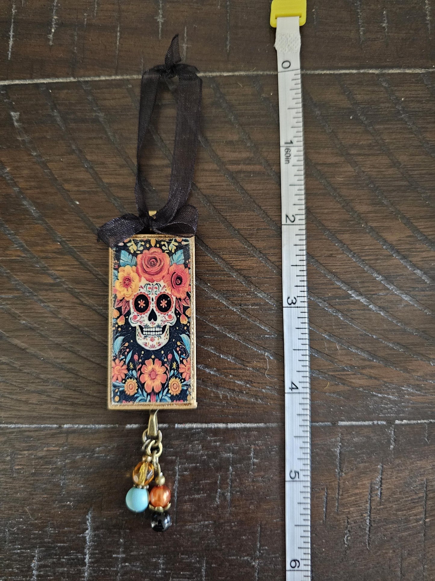 Day of the Dead Ornament, Sugar Skull Dia de los Muertos, Halloween Decor