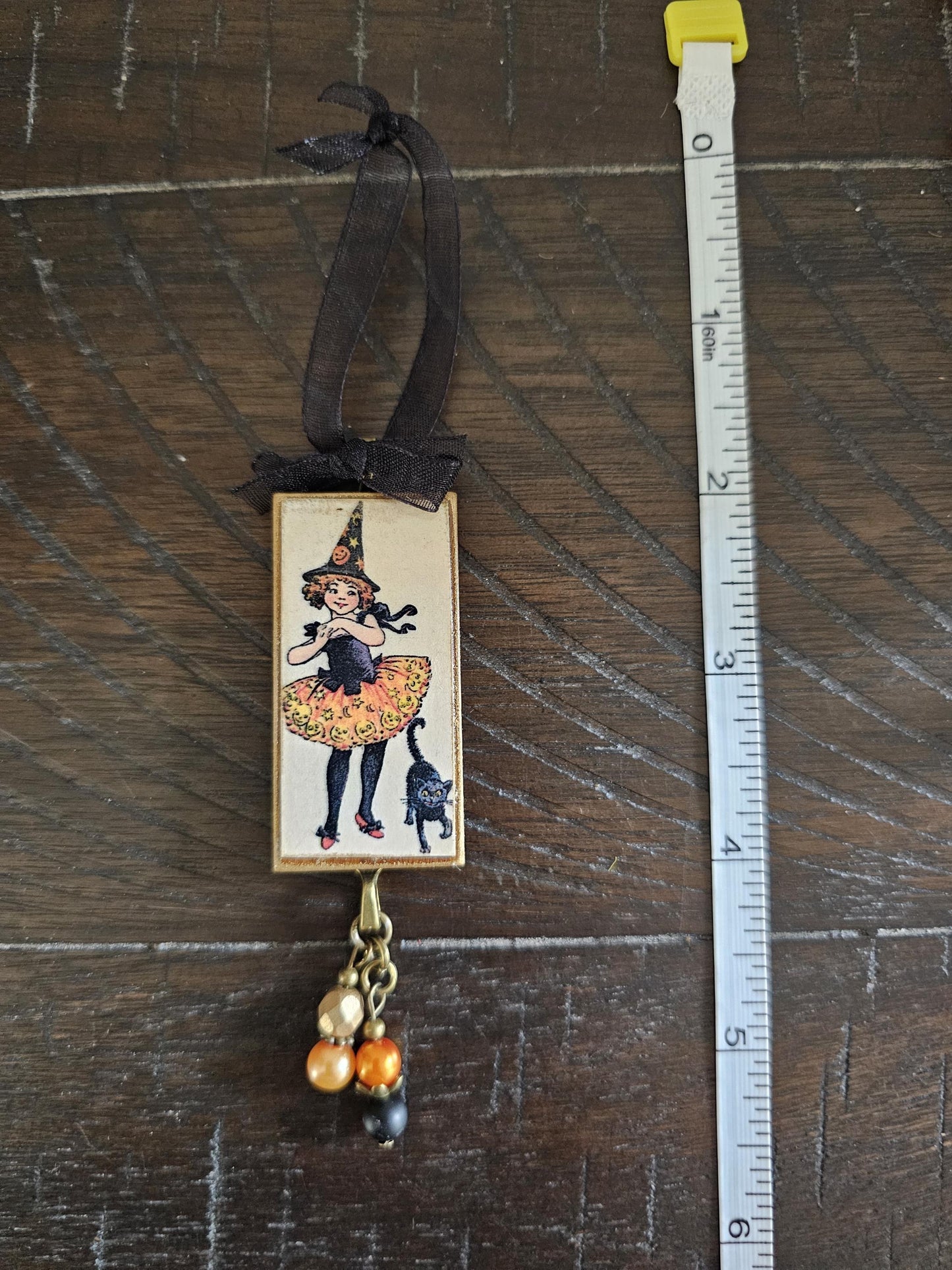 Vintage Style Halloween Ornament, Girl in Costume