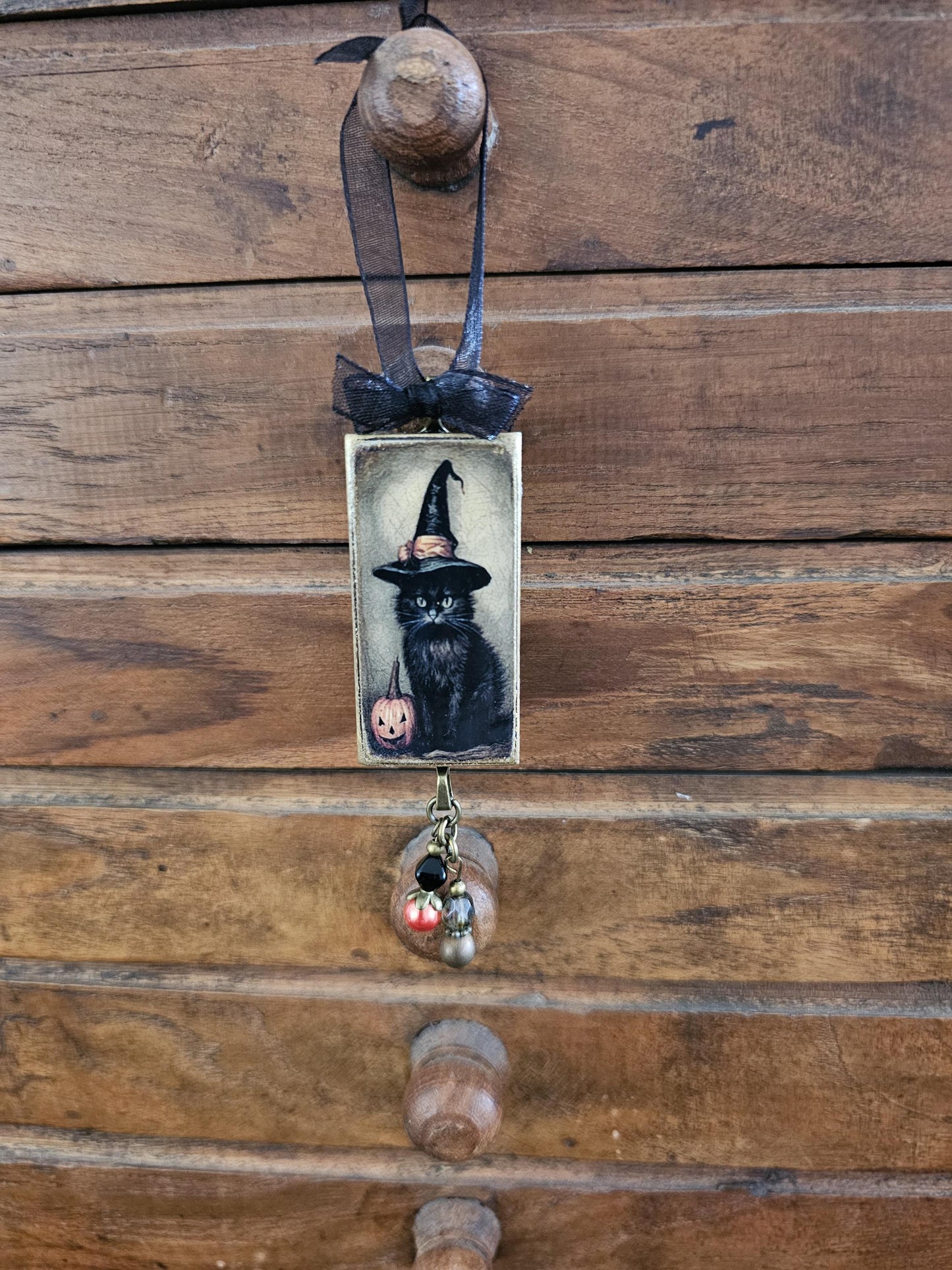 Black Cat Ornament, Halloween Decor