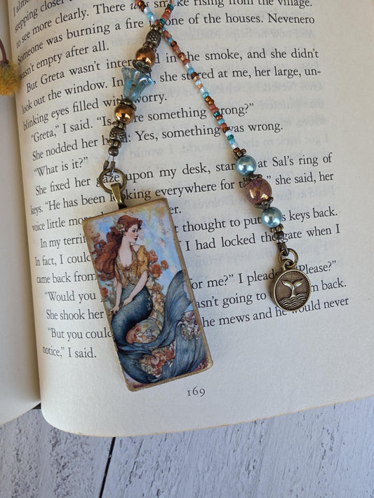 Whimsical Reader Gift: Mermaid Themed Beaded Bookmark