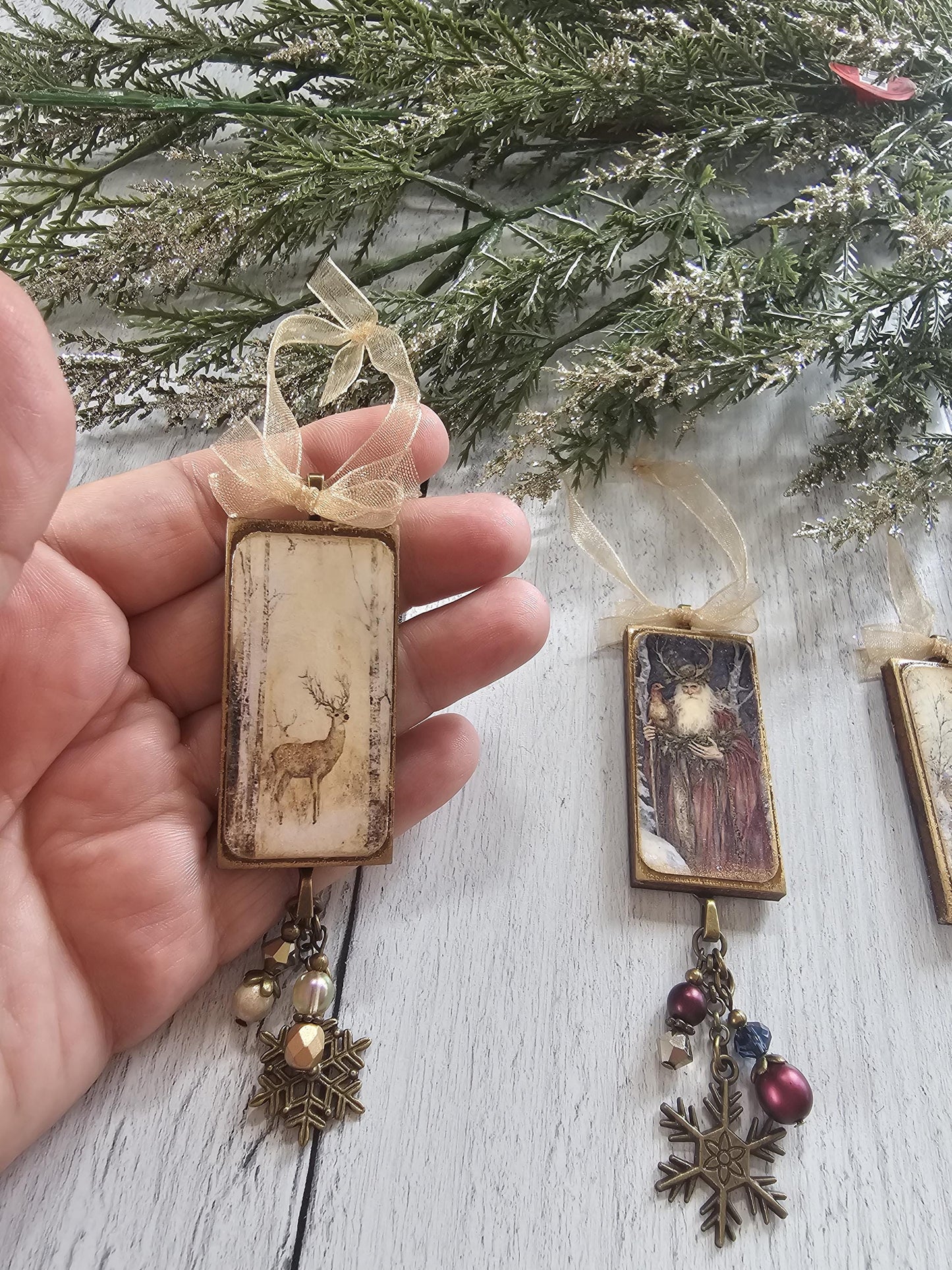Handmade Yule Ornaments, Yule Lord, Winter Stag