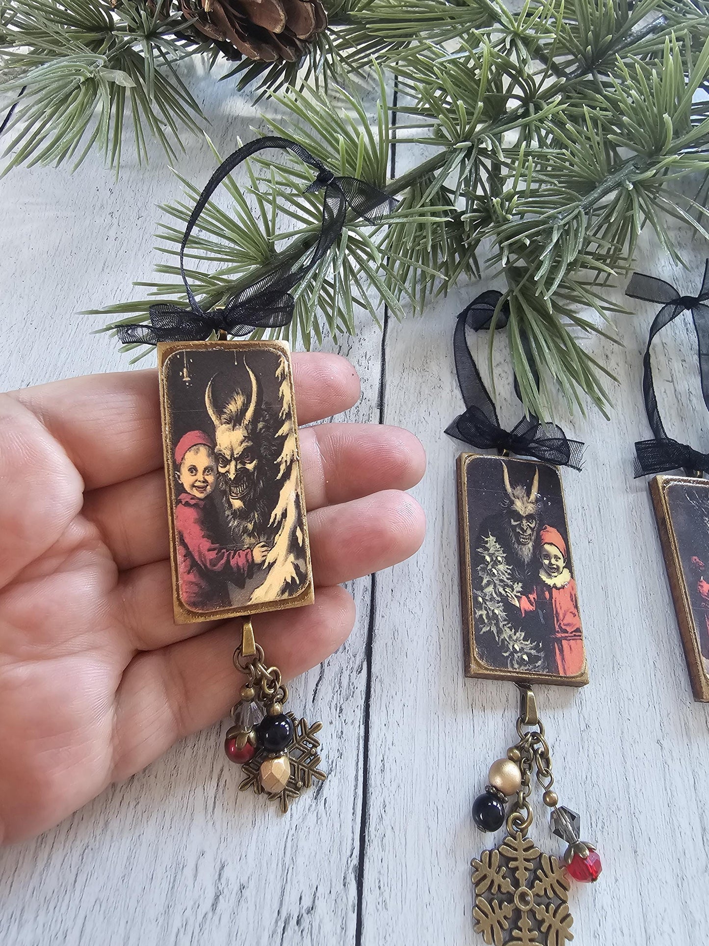 Handmade Creepy Krampus Christmas Horror Ornaments