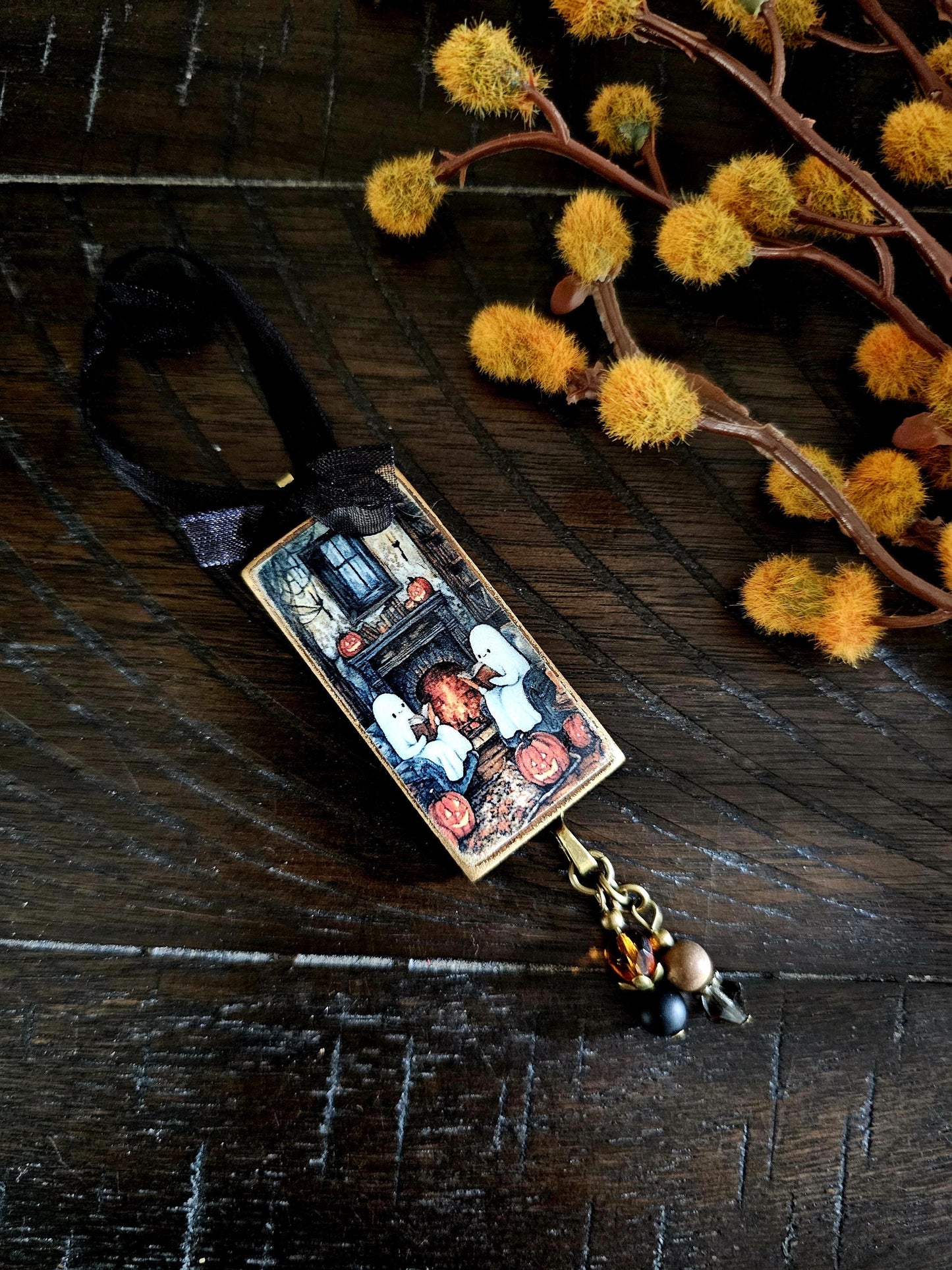 Whimsical Ghost Ornament, Halloween Fall Decor