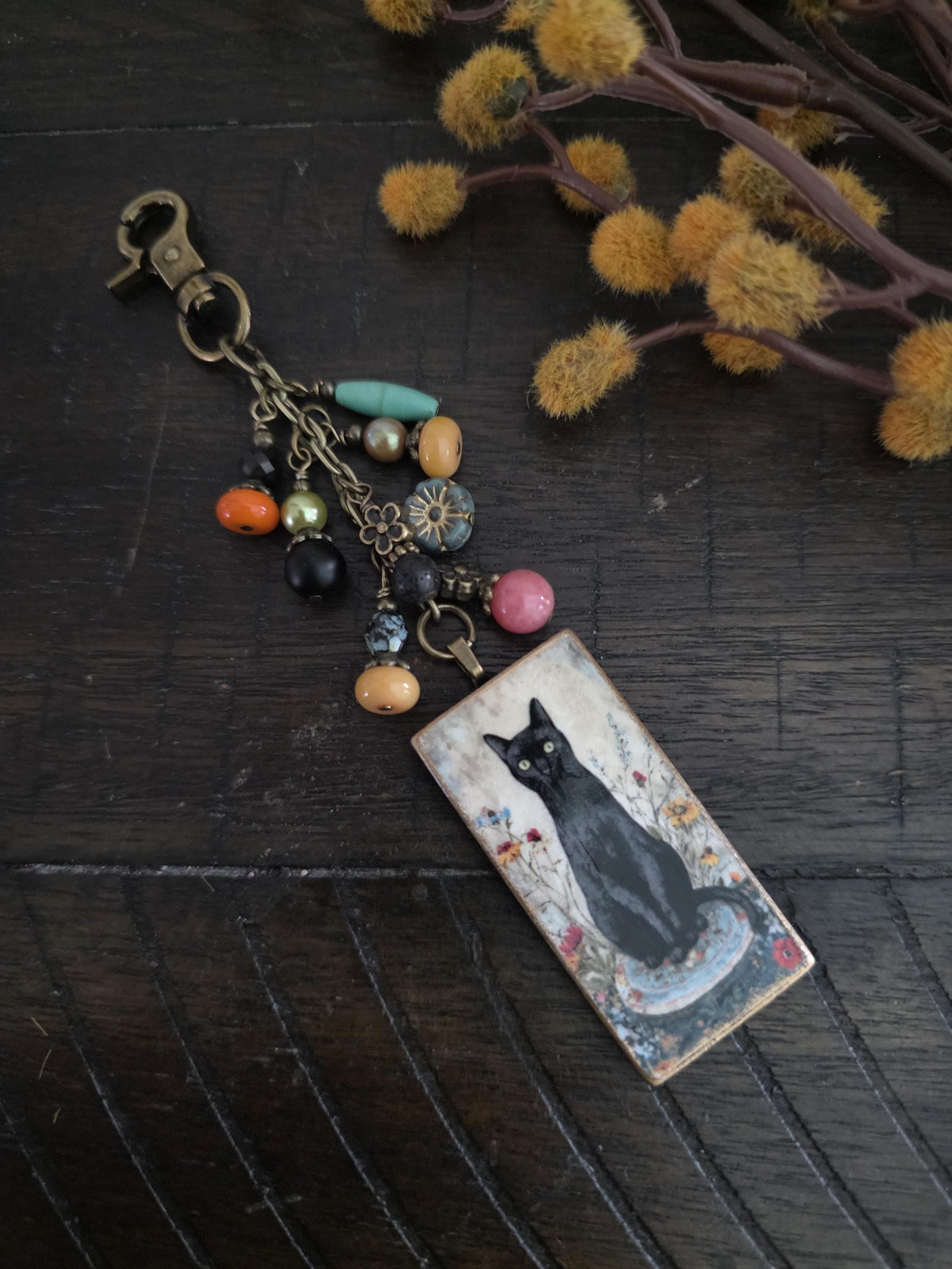 Black Cat Bag Charm, Cute Kitty Purse Flair