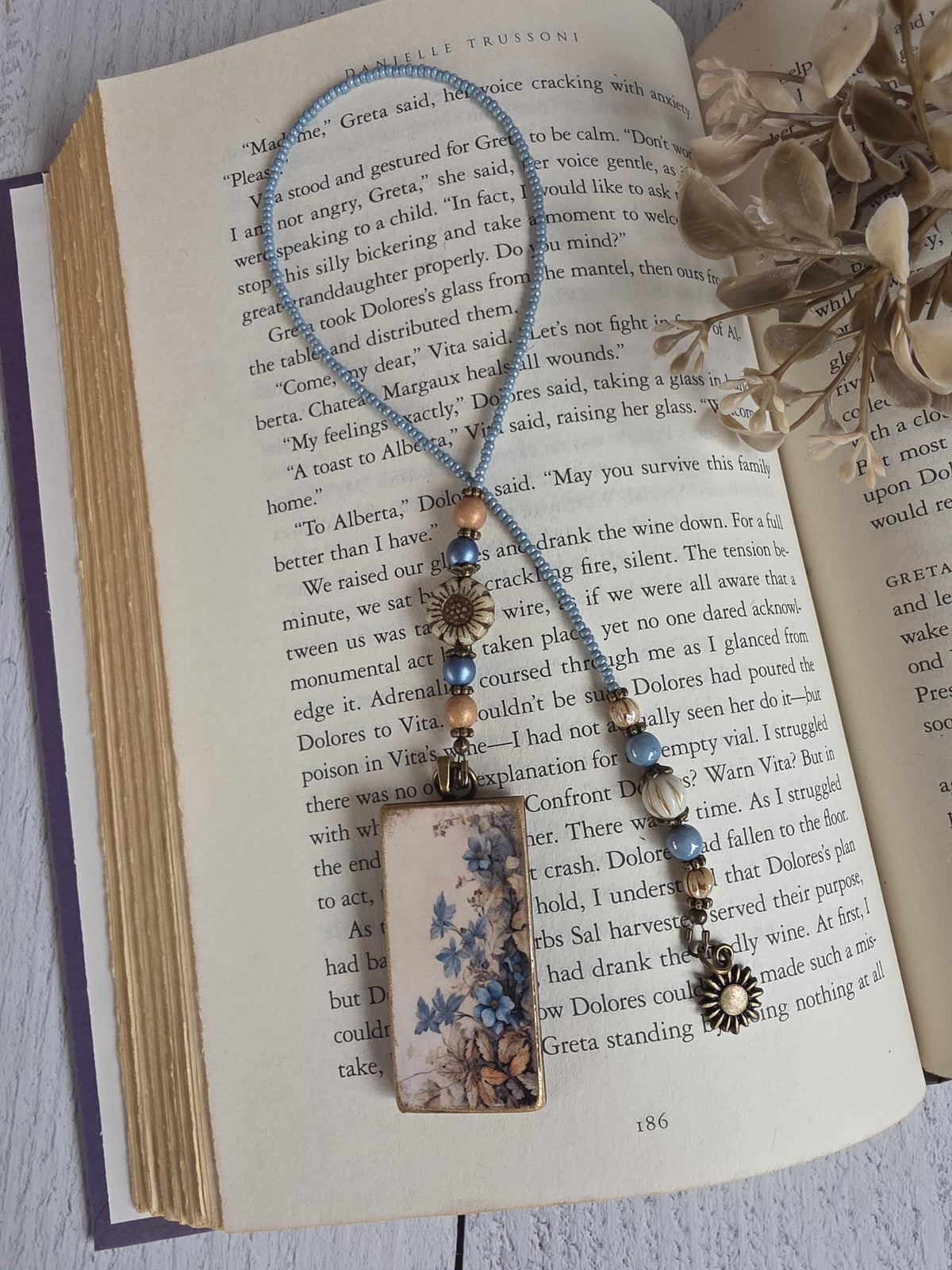 Floral Beaded Bookmark, Makes A Great Reader Gift Paired with Book, Choose Your Length