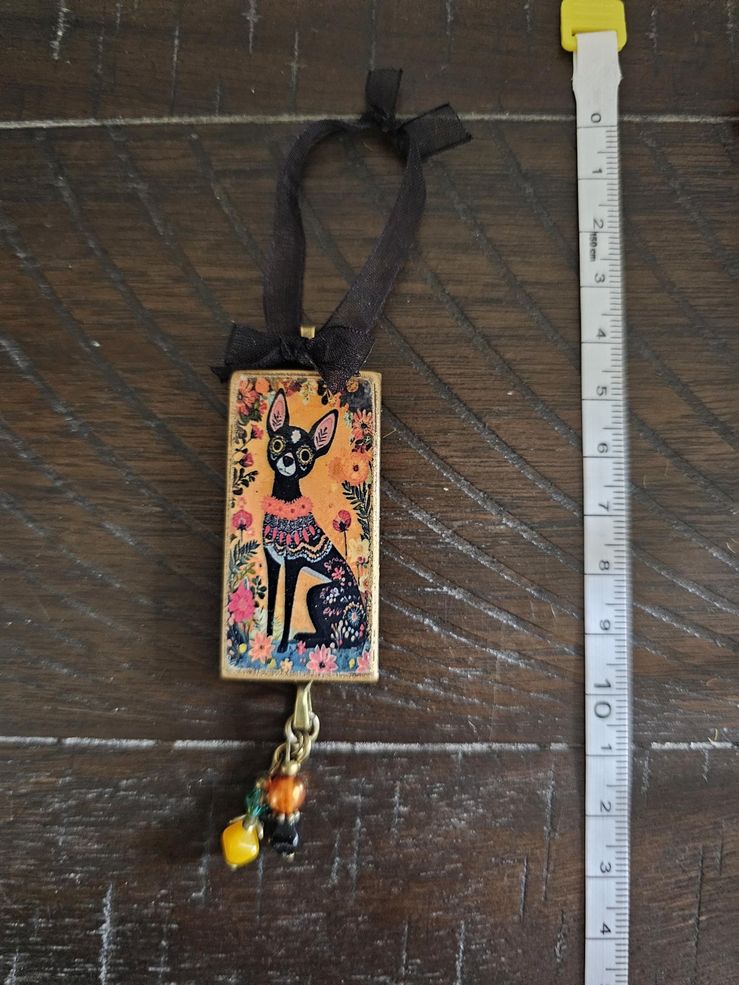 Day of the Dead Chihuahua Ornament, Sugar Skull Dog Dia de los Muertos