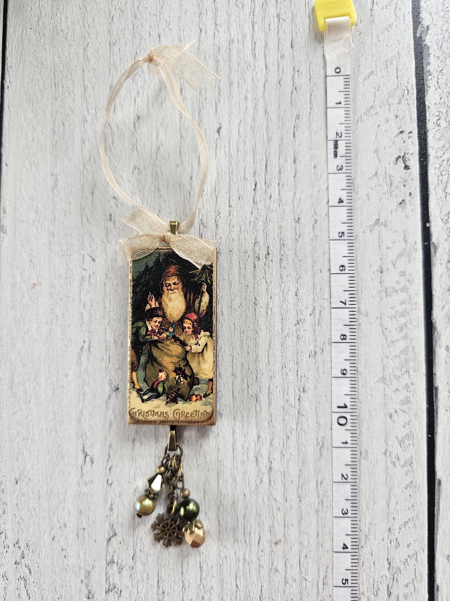 Handmade Santa Claus Christmas Ornaments, Buy One or Set of All Three