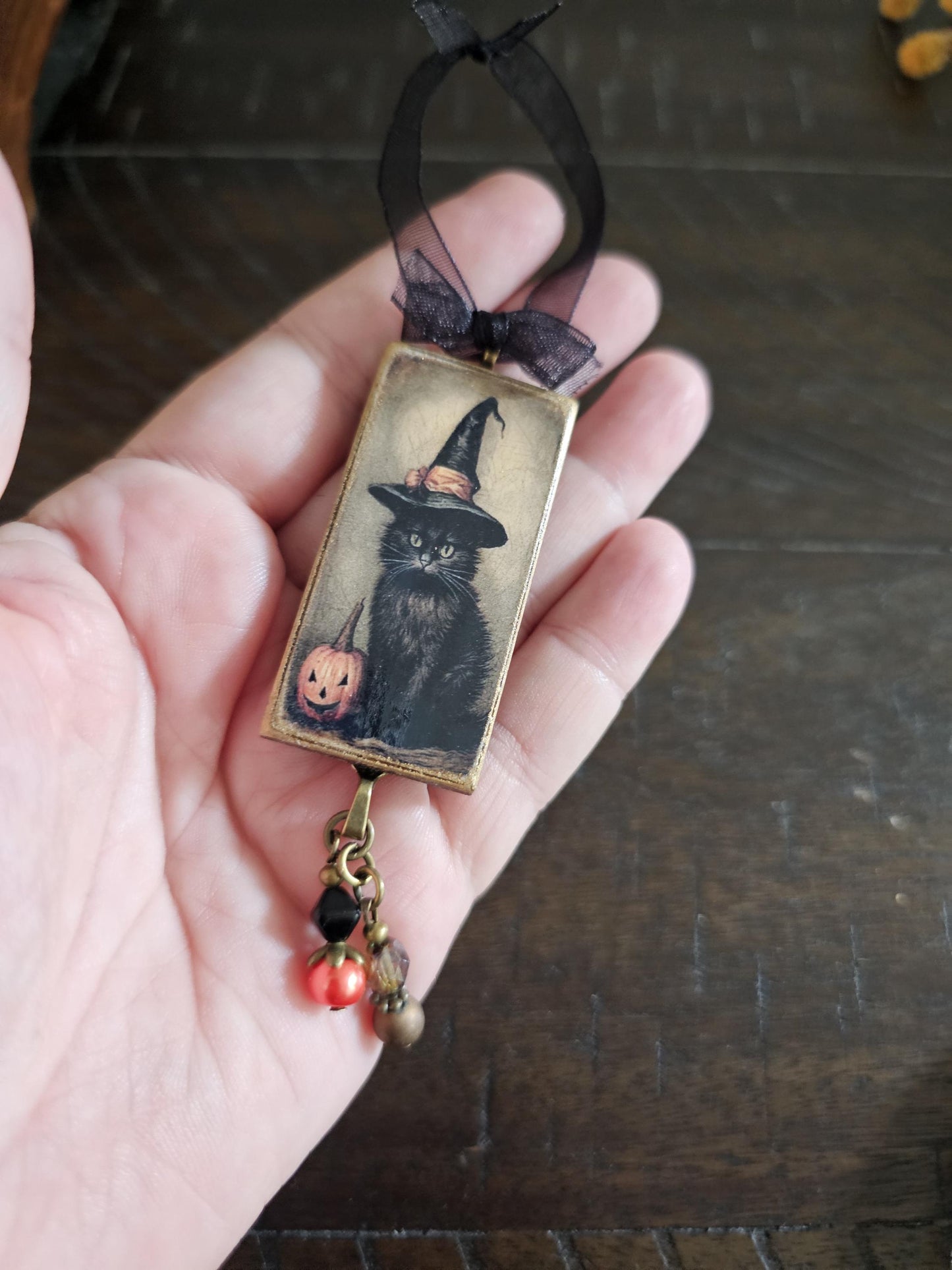 Black Cat Ornament, Halloween Decor