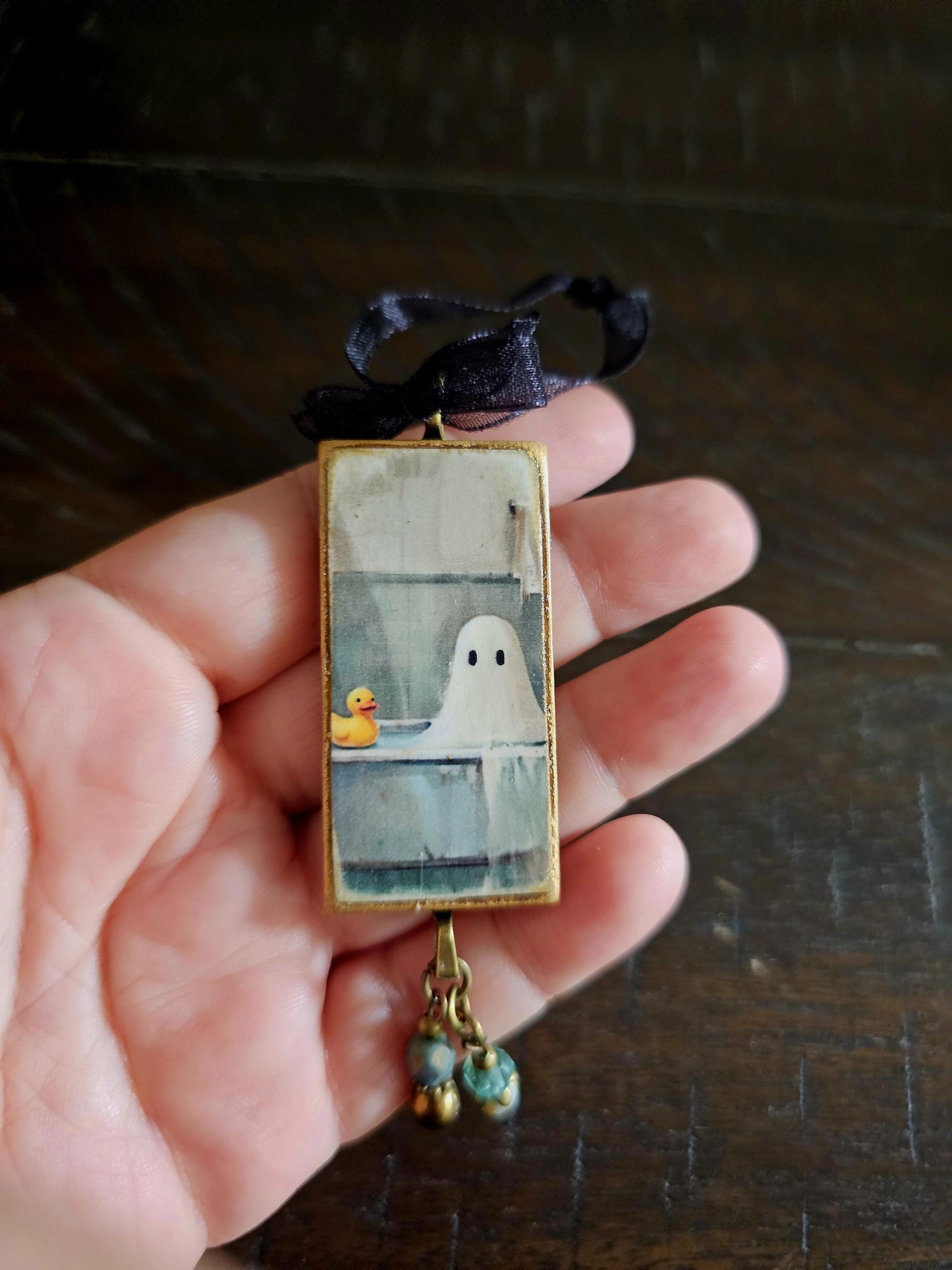 Whimsical Ghost in Bath Halloween Ornament