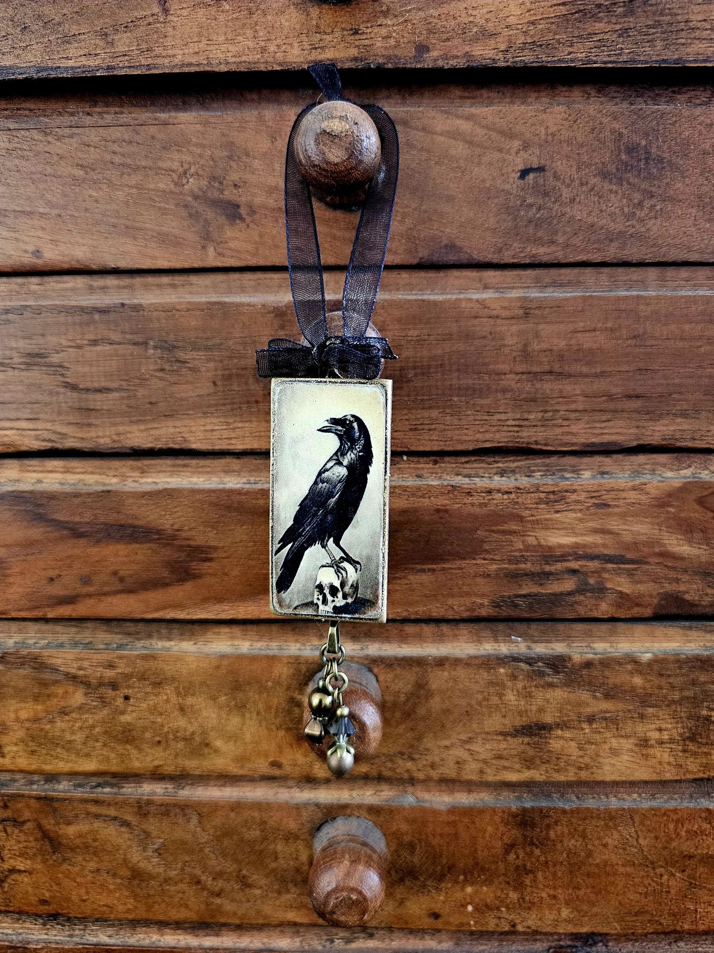 Raven Halloween Ornament, Horror Themed Decor