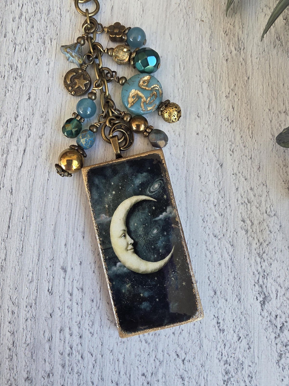 Boho Vintage-Style Moon Charm, Whimsy for Your Bag