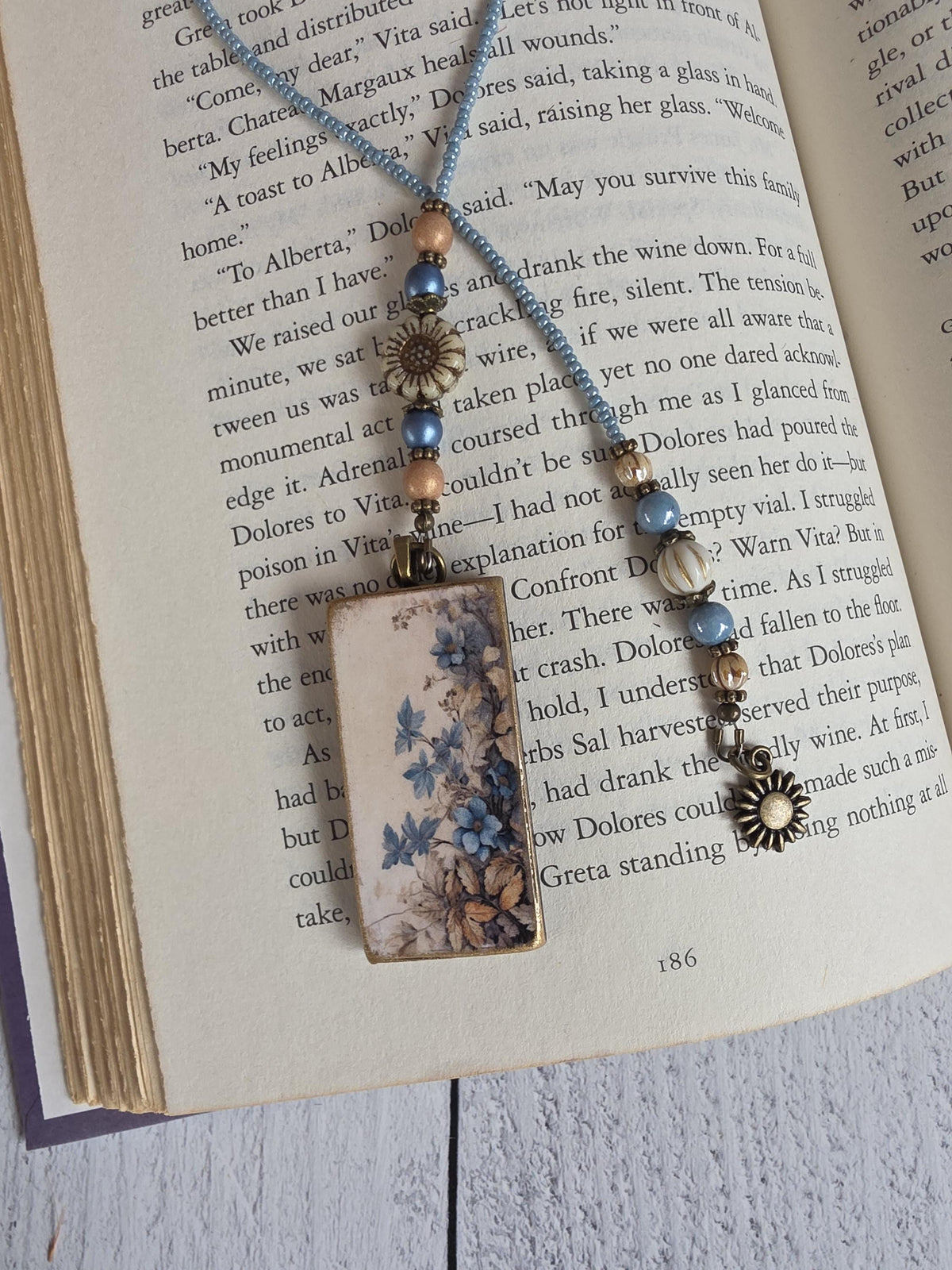 Floral Beaded Bookmark, Makes A Great Reader Gift Paired with Book, Choose Your Length