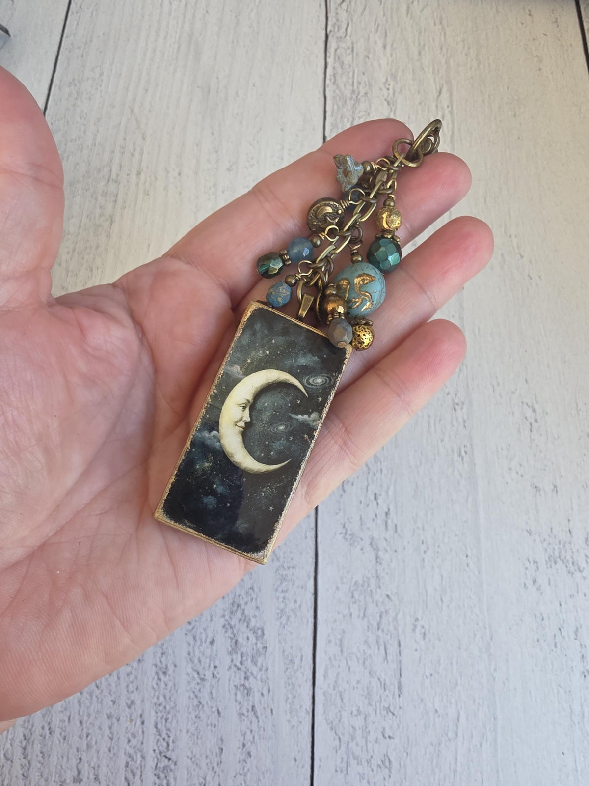 Boho Vintage-Style Moon Charm, Whimsy for Your Bag