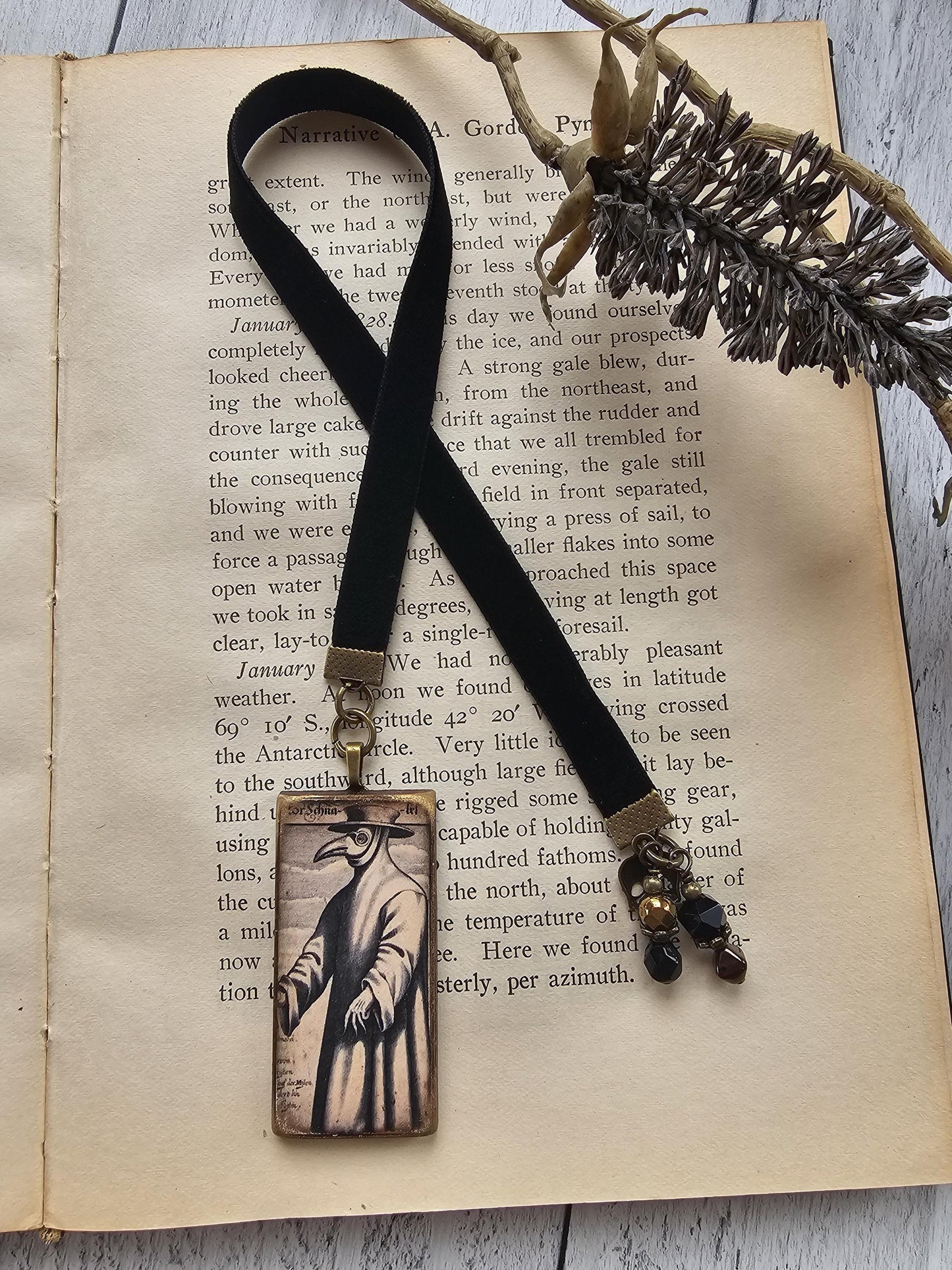 Memento Mori Bookmark, Plague Doctor Reader Gift, Gothic Bookmark, Teacher Gift,
