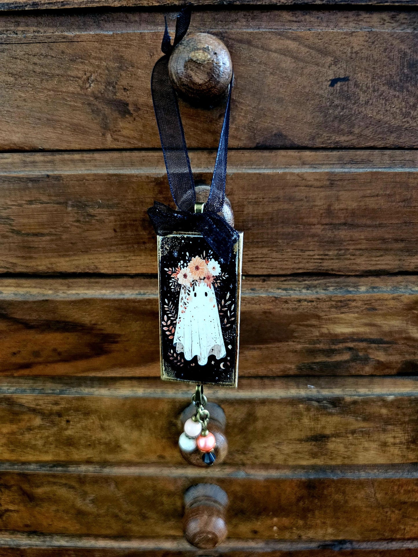 Whimsical Ghost  Ornament, Halloween Fall Decor