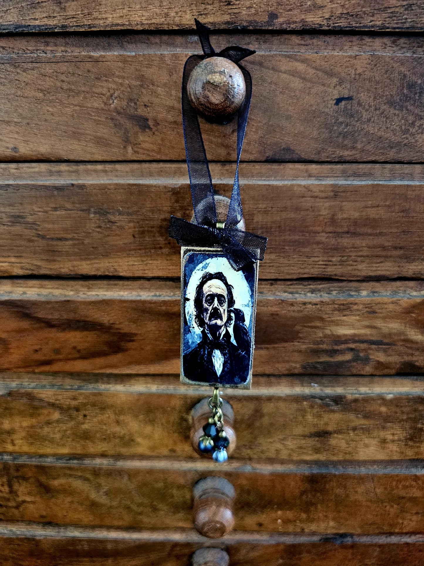 Poe Raven Theme Ornament, Halloween Horror Decor