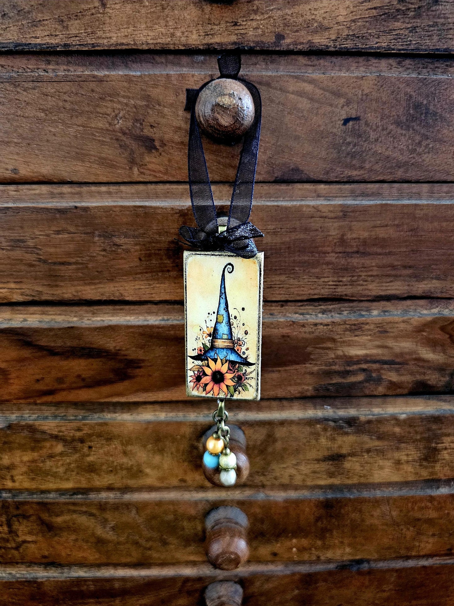 Witch Hat Ornament, Autumn Halloween Decor