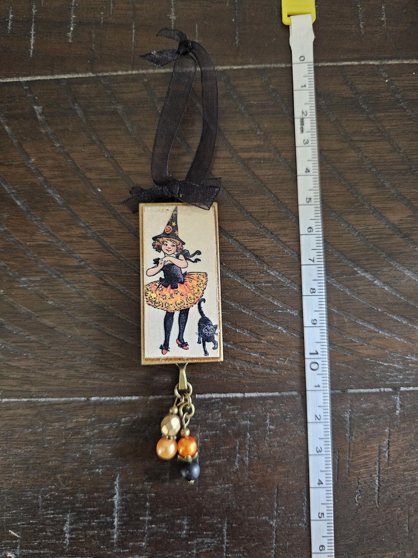 Vintage Style Halloween Ornament, Girl in Costume