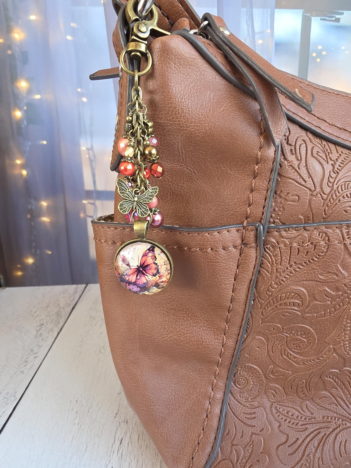 Butterfly Bag Charm, Beaded Purse Flair