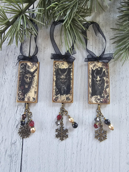 Handmade Scary Creepy Krampus Christmas Horror Ornaments