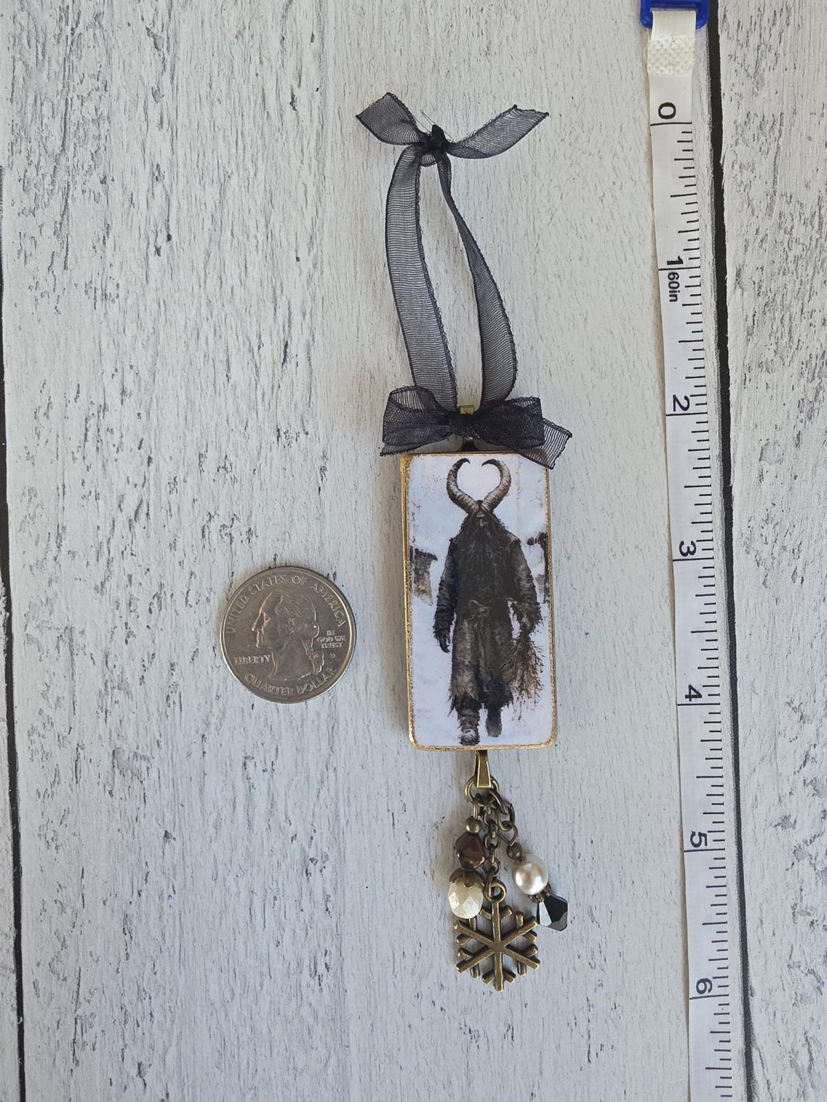 Krampus Christmas Ornaments, Handmade Wooden Decor