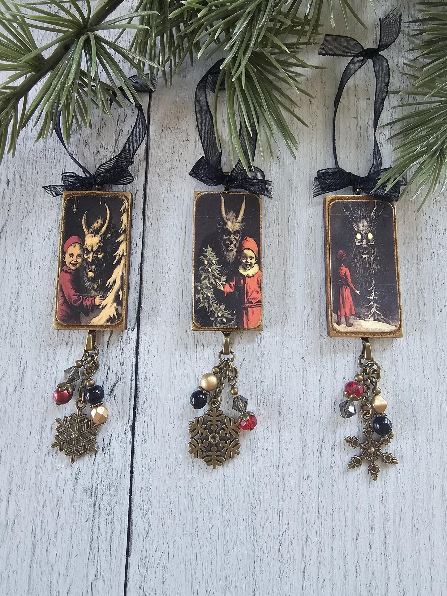 Handmade Creepy Krampus Christmas Horror Ornaments