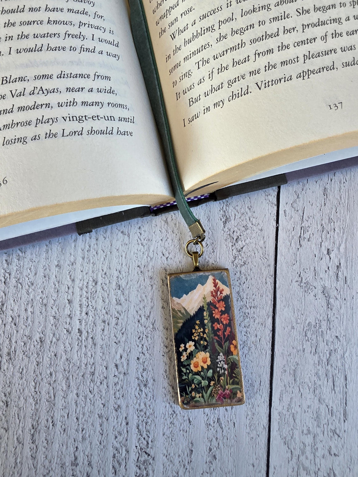 Ribbon Bookmark With Handmade Floral Pendant