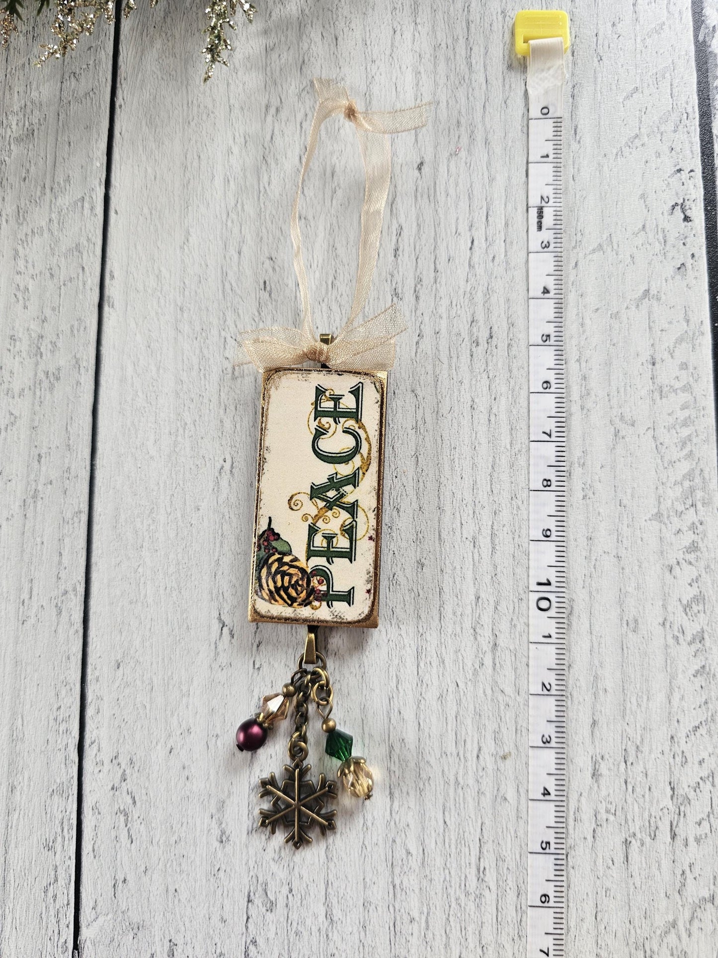 Unique Christmas Ornaments, Love, Peace, Christmas Tree, Buy One or All Three