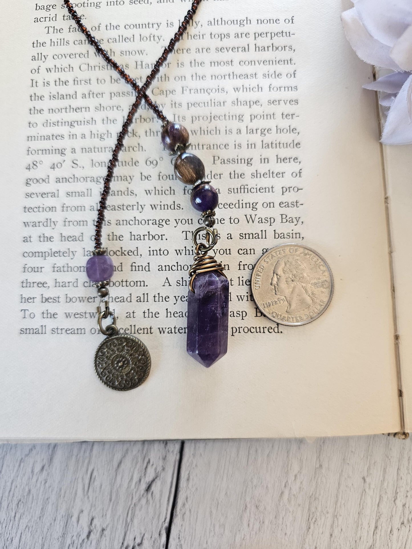 Amethyst Crystal Point Bookmark, Gemstone Bookmarker, Reader Gift