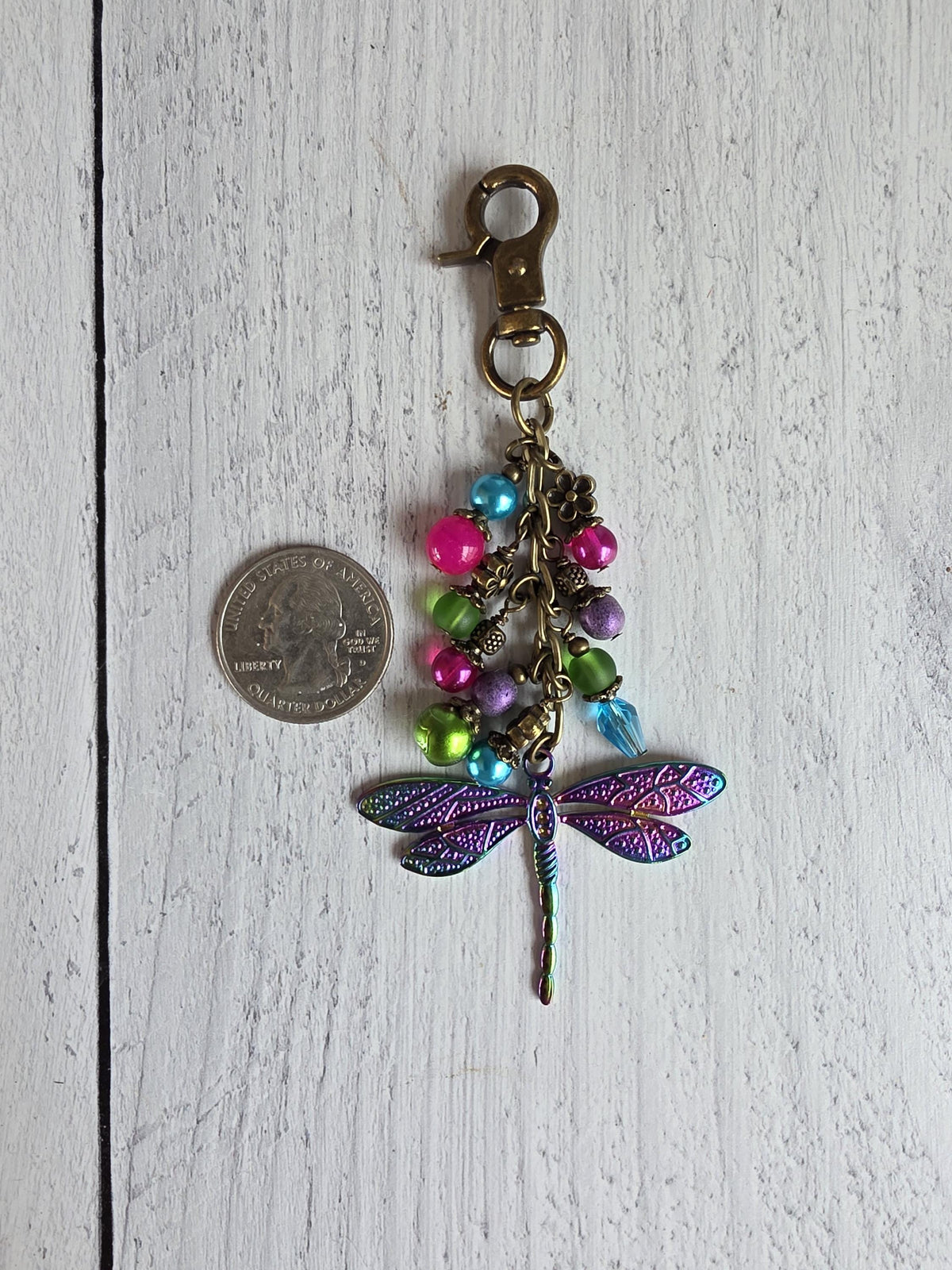 Dragonfly Bag Charm, Bright and Colorful
