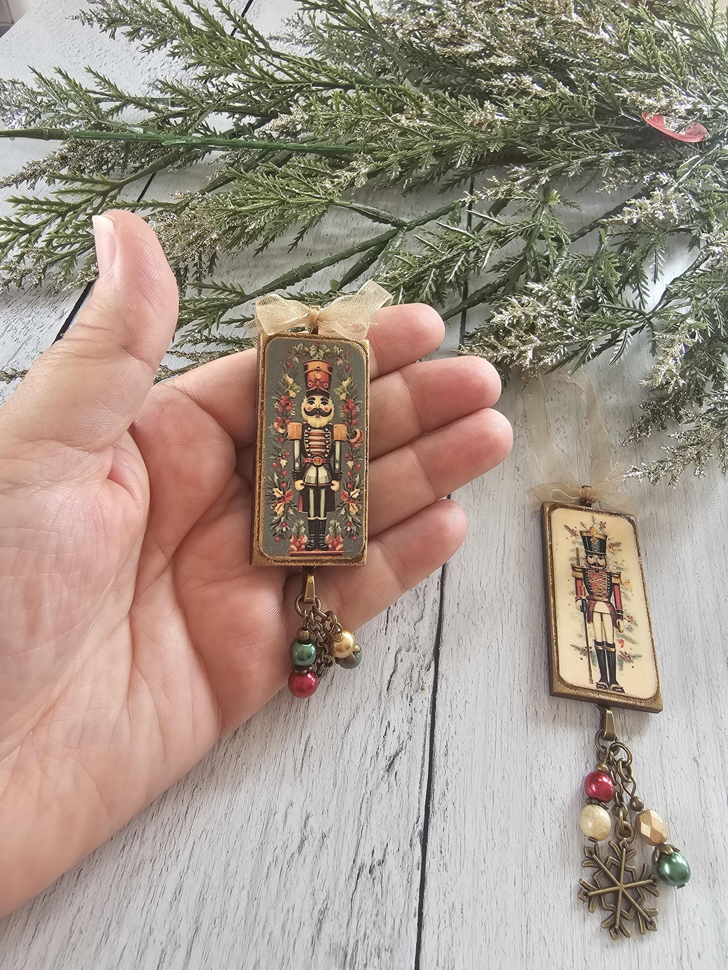 Handmade Christmas Ornaments With Holiday Nutcrackers, Choose 1 or All 3