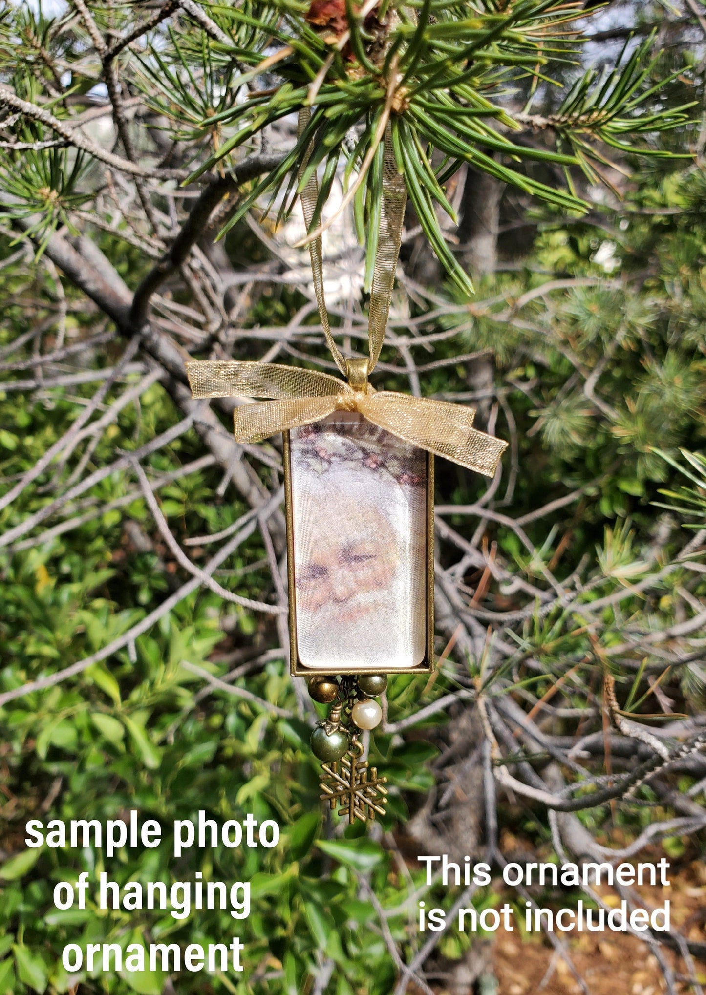 Elegant Set of Three Victorian Santa Glass and Metal Christmas Ornaments, Buy 3 or Singles