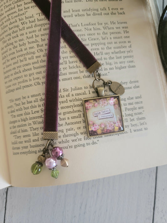 Fairytale Bookmark, Fairy Tale Velvet Ribbon Page Holder, Book Lover Gift, Velvet Ribbon, , Teacher Gift,